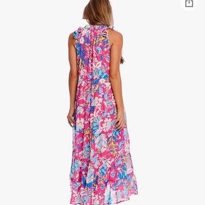 Long pink floral  mudpie dress brand new with tags.